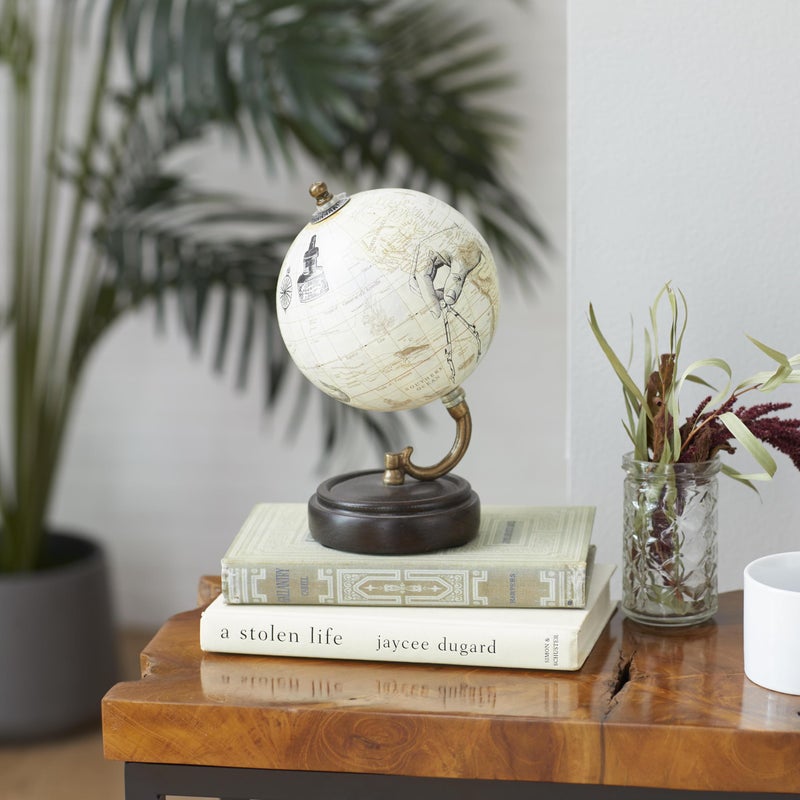 Deco 79 Wood Globe, 5" x 5" x 8", Yellow - Image 3